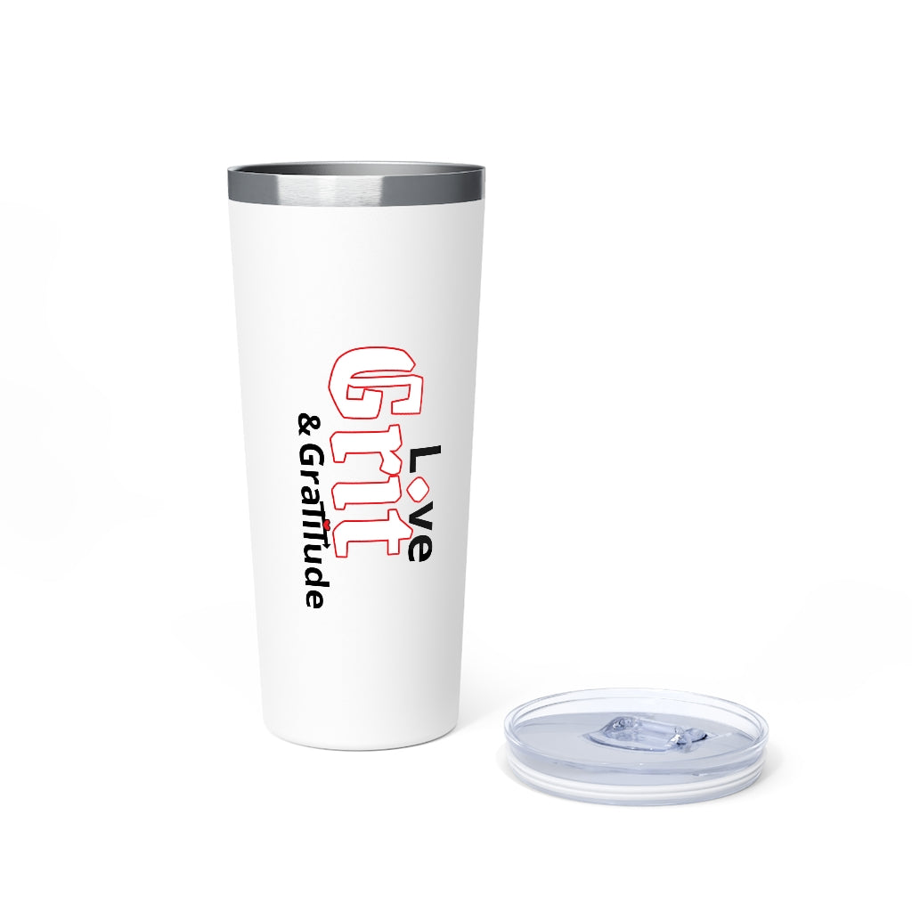 LG&G White,Black&Red Logo Copper Vacuum Insulated Tumbler, 22oz