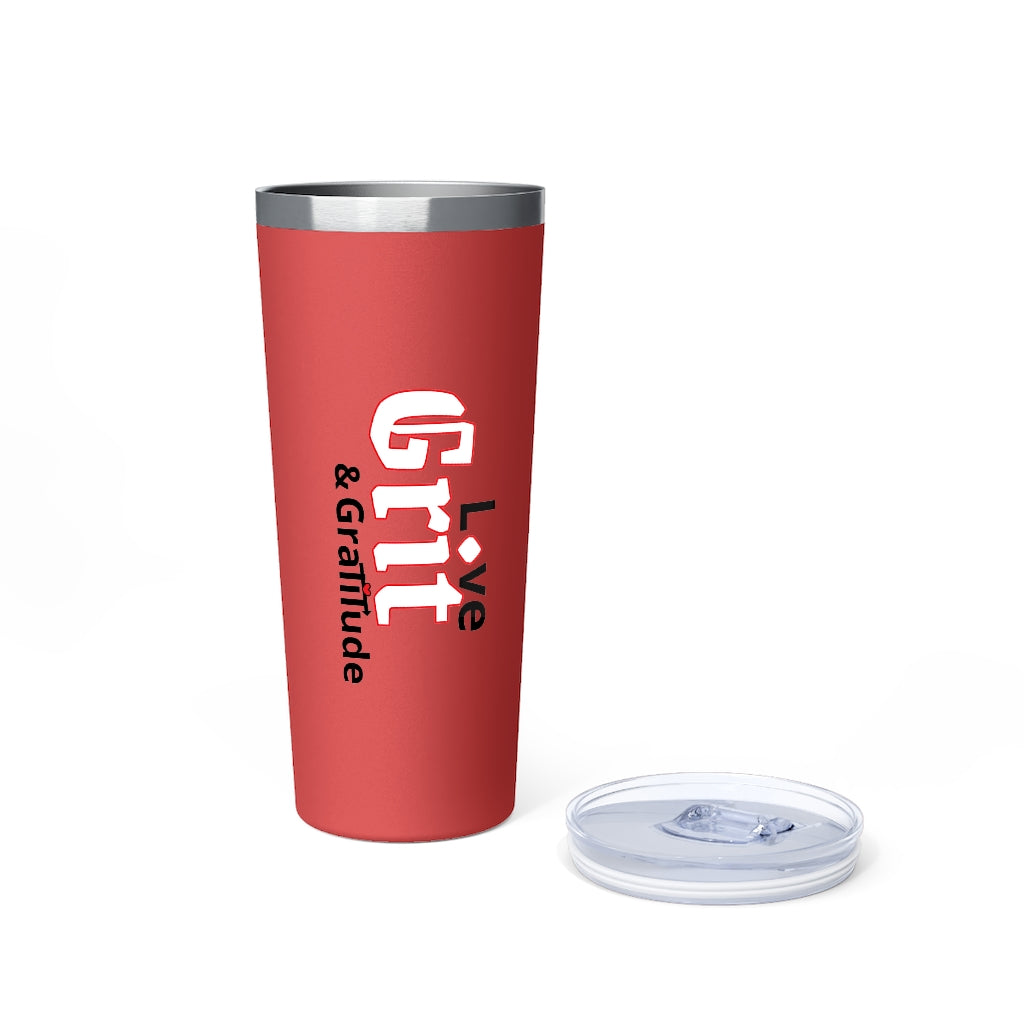 LG&G White,Black&Red Logo Copper Vacuum Insulated Tumbler, 22oz