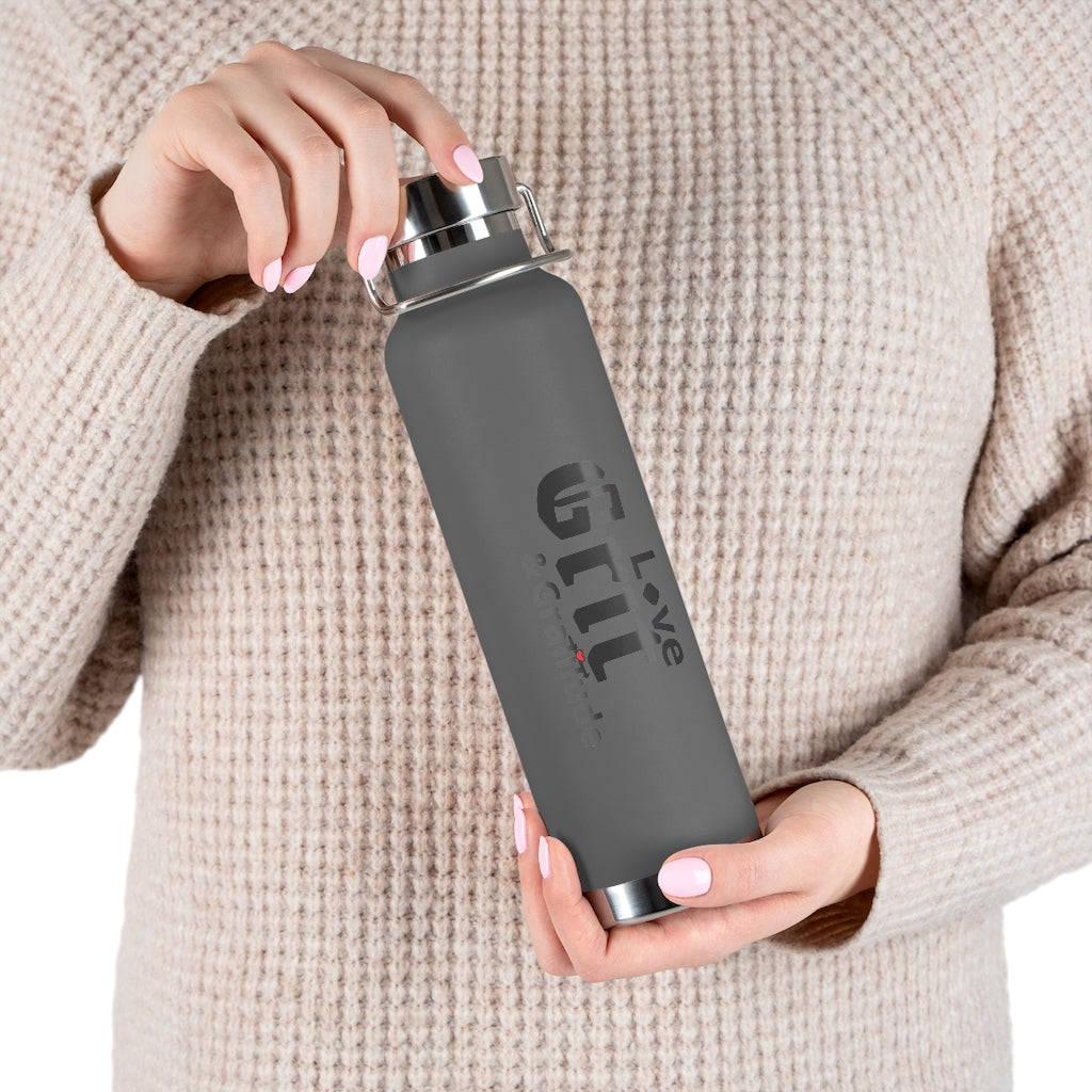 LG&G 22oz Vacuum Insulated Bottle Black Logo