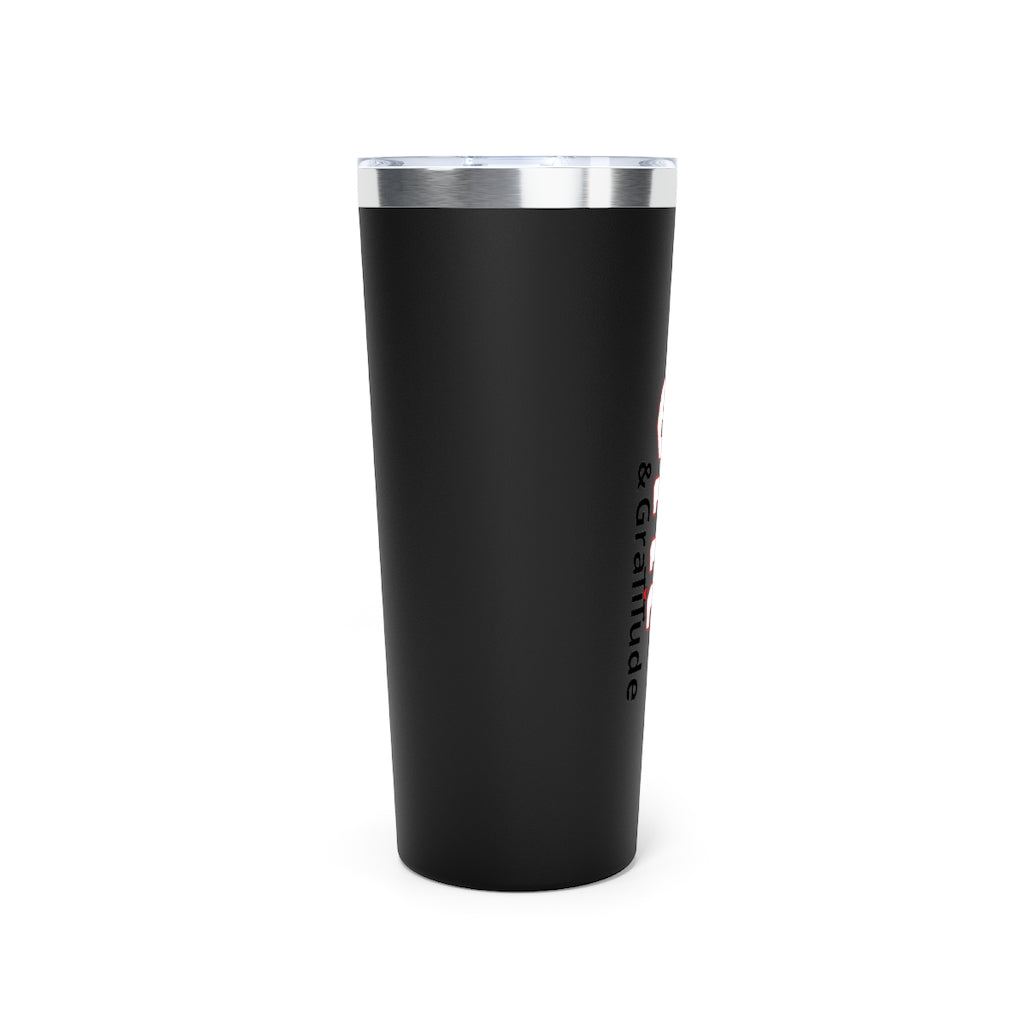 LG&G White,Black&Red Logo Copper Vacuum Insulated Tumbler, 22oz