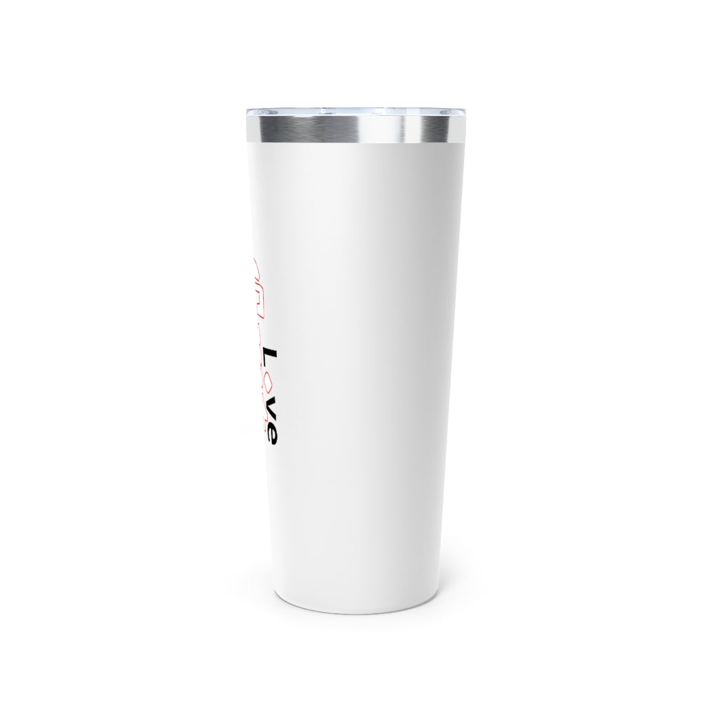 LG&G White,Black&Red Logo Copper Vacuum Insulated Tumbler, 22oz