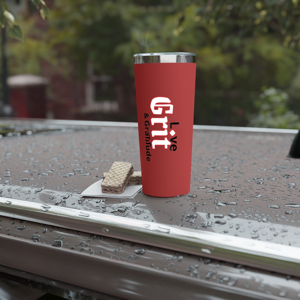 LG&G White,Black&Red Logo Copper Vacuum Insulated Tumbler, 22oz