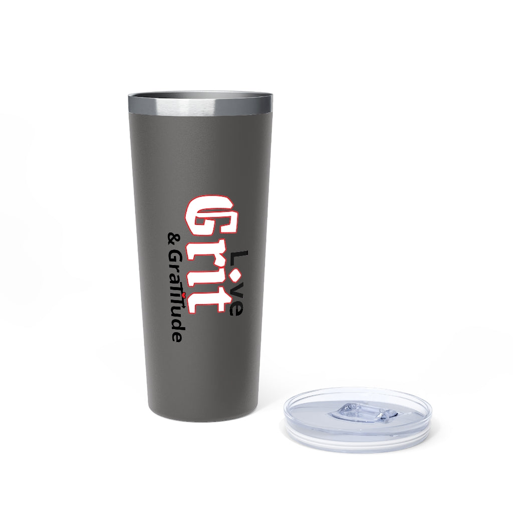 LG&G White,Black&Red Logo Copper Vacuum Insulated Tumbler, 22oz