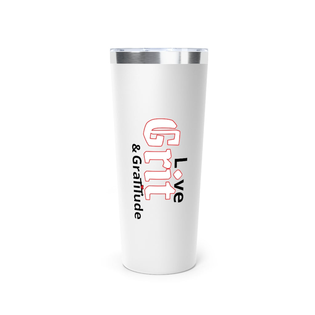 LG&G White,Black&Red Logo Copper Vacuum Insulated Tumbler, 22oz