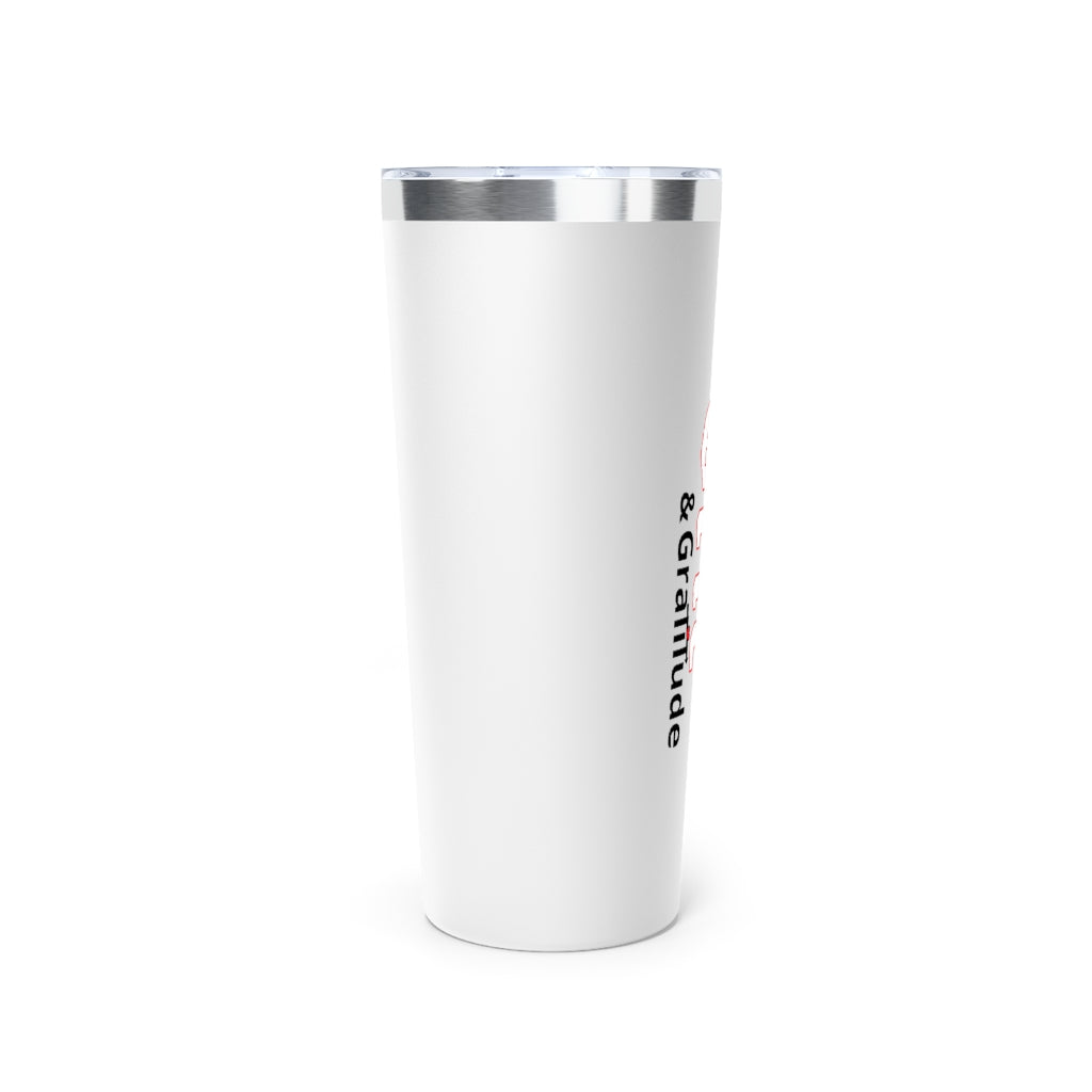 LG&G White,Black&Red Logo Copper Vacuum Insulated Tumbler, 22oz