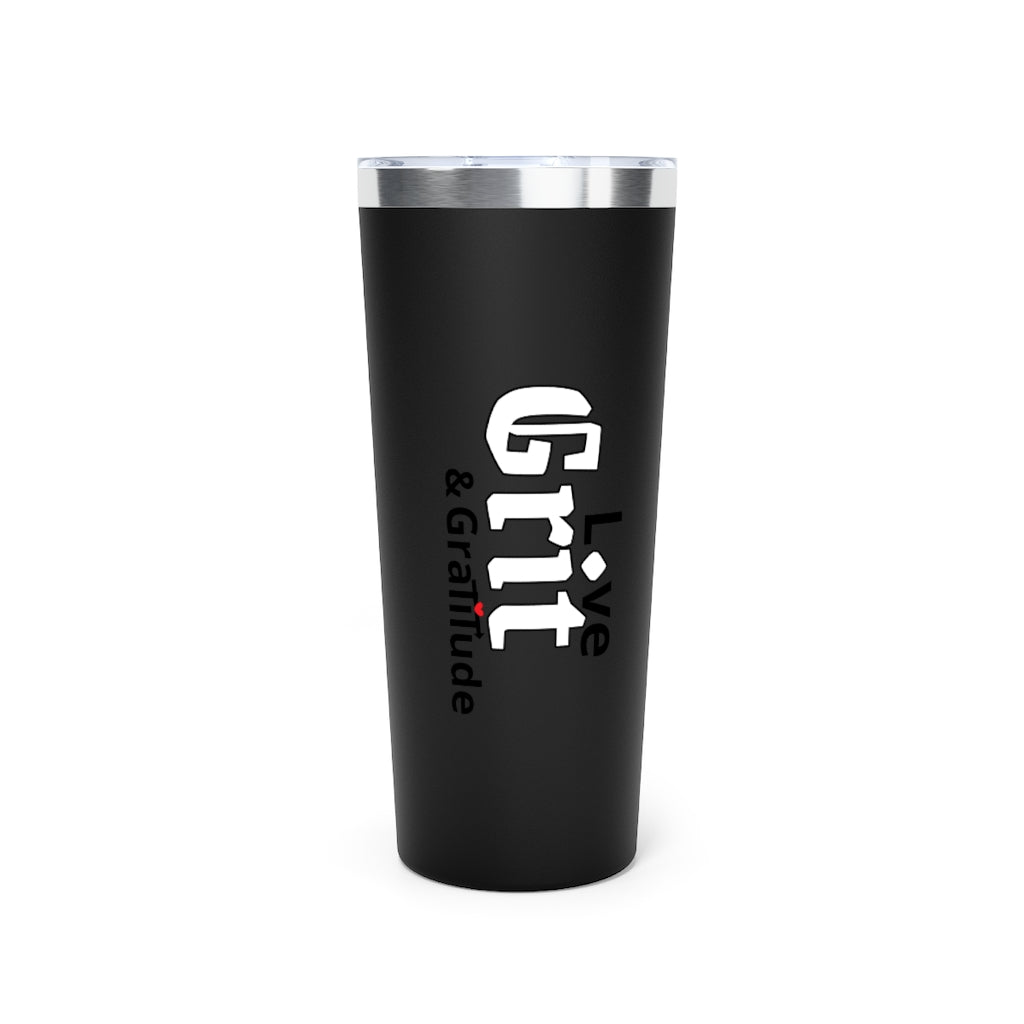 LG&G Black/white & red heart Logo Copper Vacuum Insulated Tumbler, 22oz