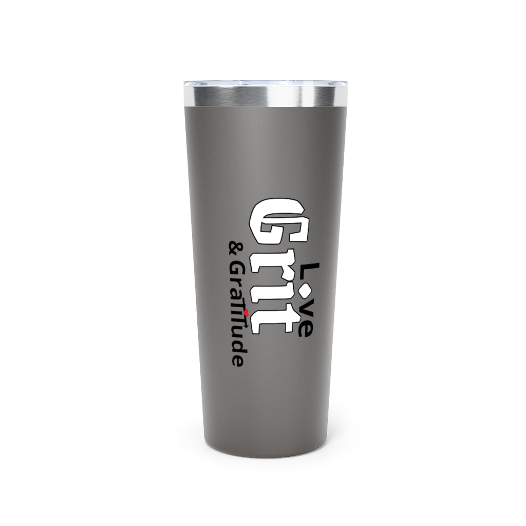 LG&G Black/white & red heart Logo Copper Vacuum Insulated Tumbler, 22oz