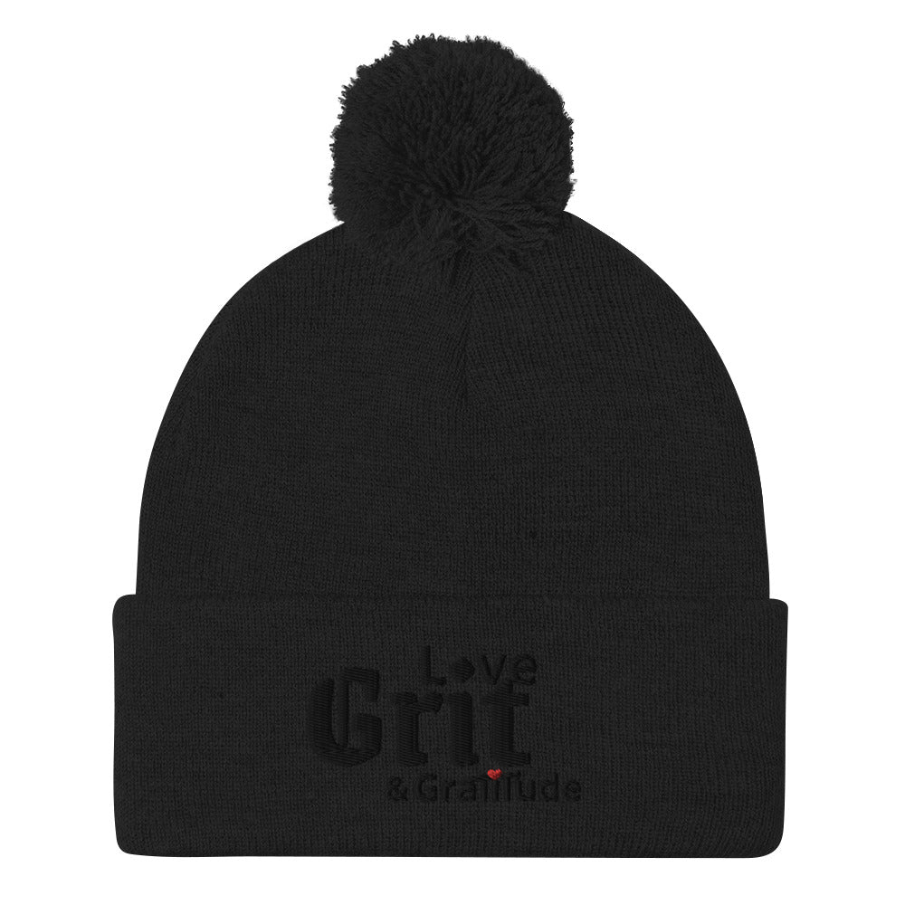 LG&G Pom-Pom Beanie Black Logo