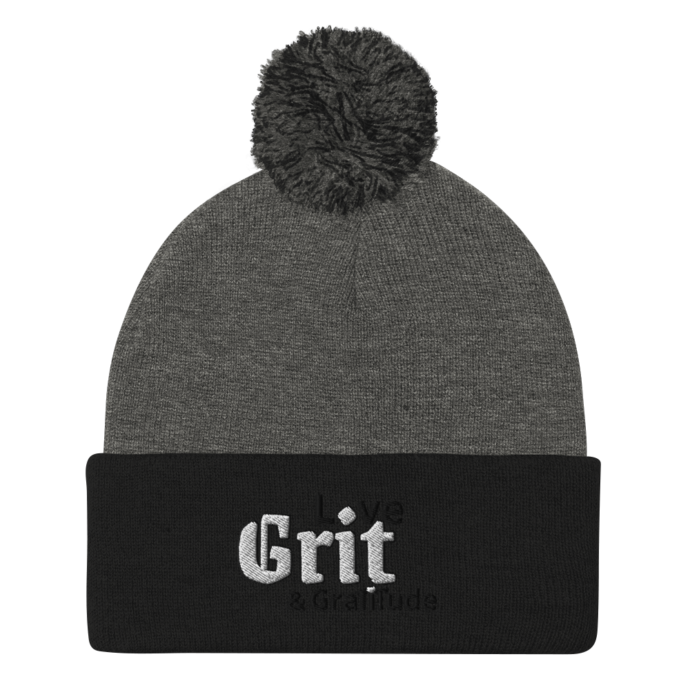 LG&G Pom-Pom Beanie White&black Logo