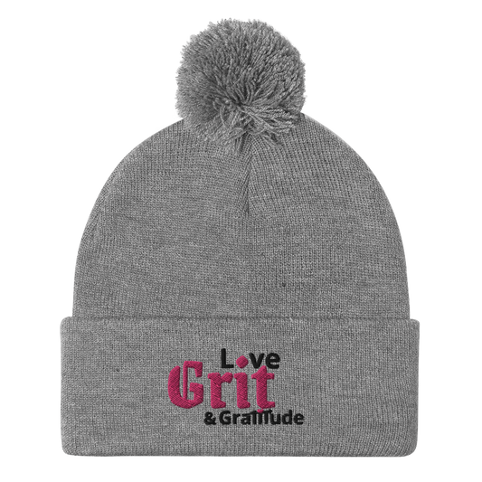 LG&G Pom-Pom Beanie Pink/Black Logo