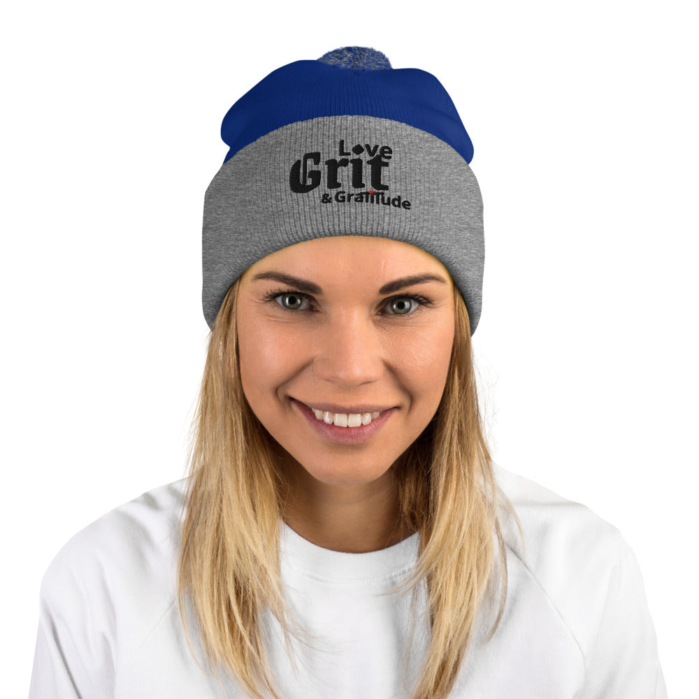 LG&G Pom-Pom Beanie Black Logo