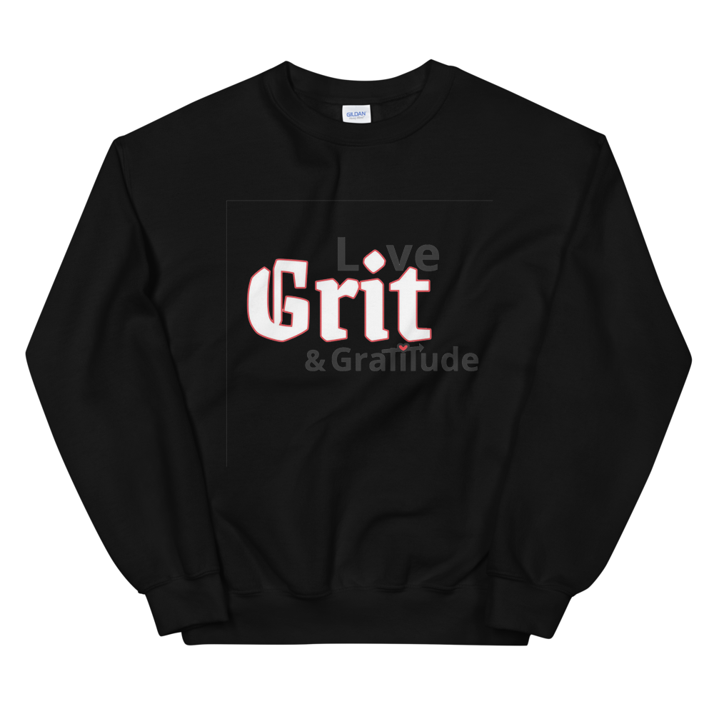 LG&G Unisex Sweatshirt WhiteBlackRed&Redheart Logo