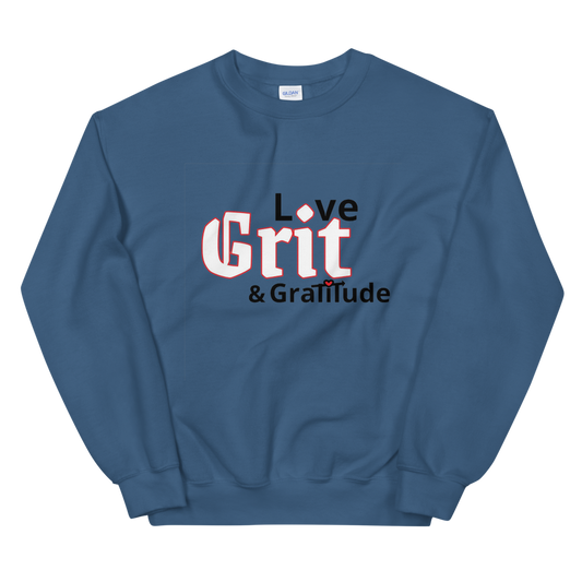 LG&G Unisex Sweatshirt WhiteBlackRed&Redheart Logo
