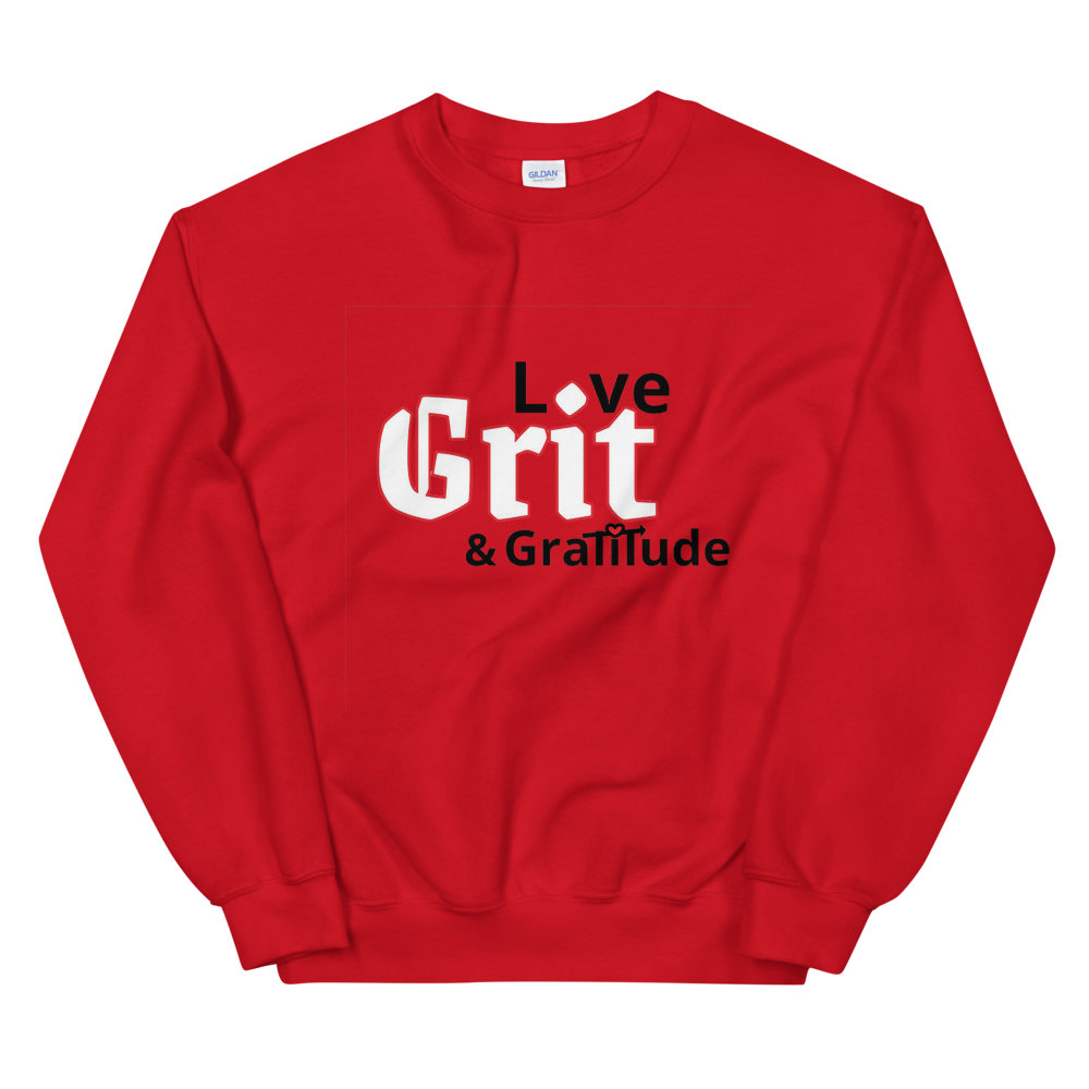 LG&G Unisex Sweatshirt WhiteBlackRed&Redheart Logo