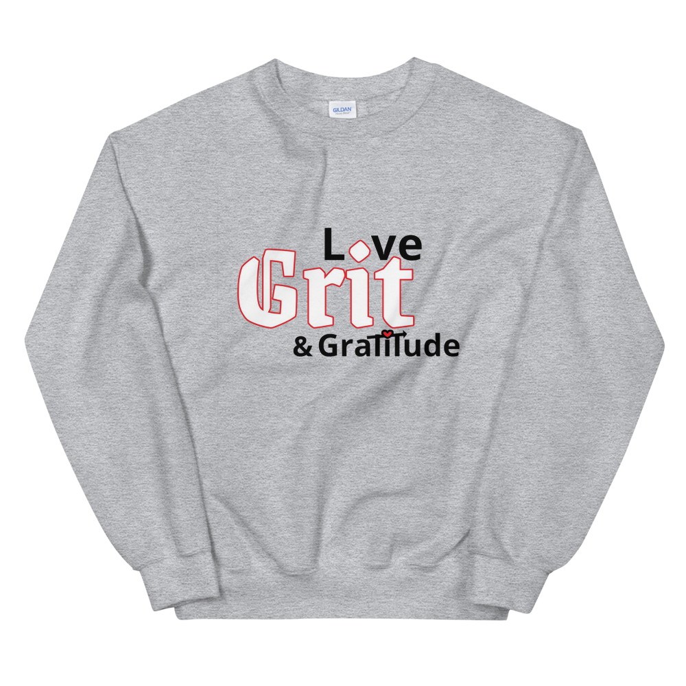 LG&G Unisex Sweatshirt WhiteBlackRed&Redheart Logo