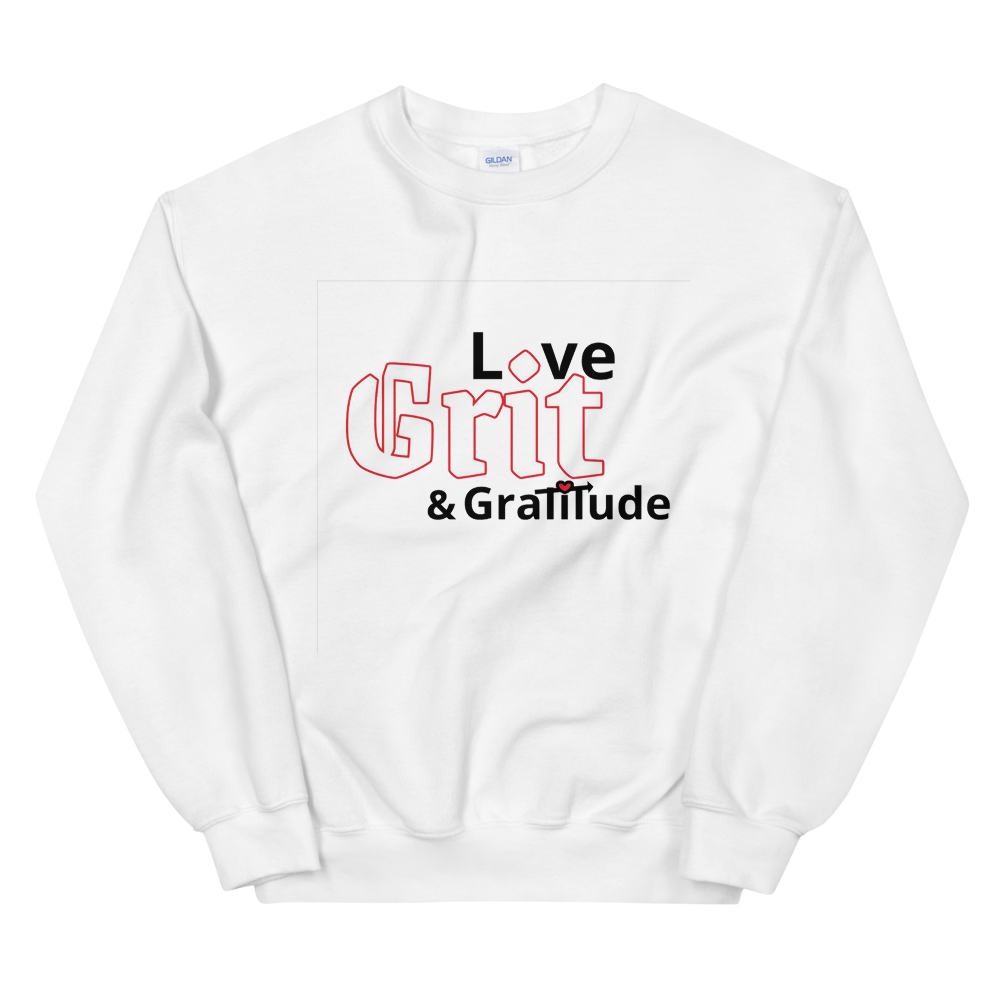 LG&G Unisex Sweatshirt WhiteBlackRed&Redheart Logo